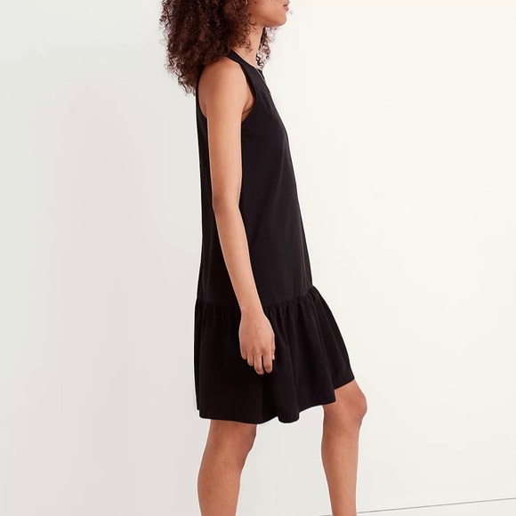 NWT Madewell Brightside Ruffle Tank Mini Dress in True Black - Picture 3 of 11